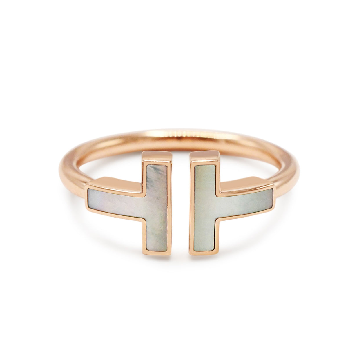 Pre-Owned Tiffany T Wire Ring With Mother-Of-Pearl I S&R