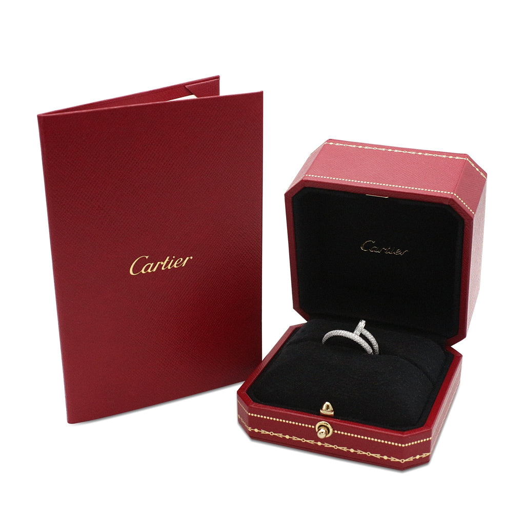 used Cartier Diamond Set Juste Un Clou Ring Size 53 - 18ct White Gold