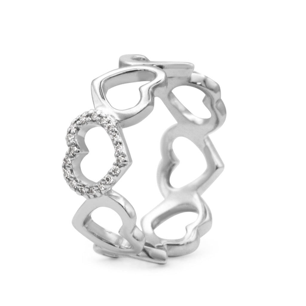 used Tiffany & Co Diamond Open Loving Heart Ring - 18ct White Gold