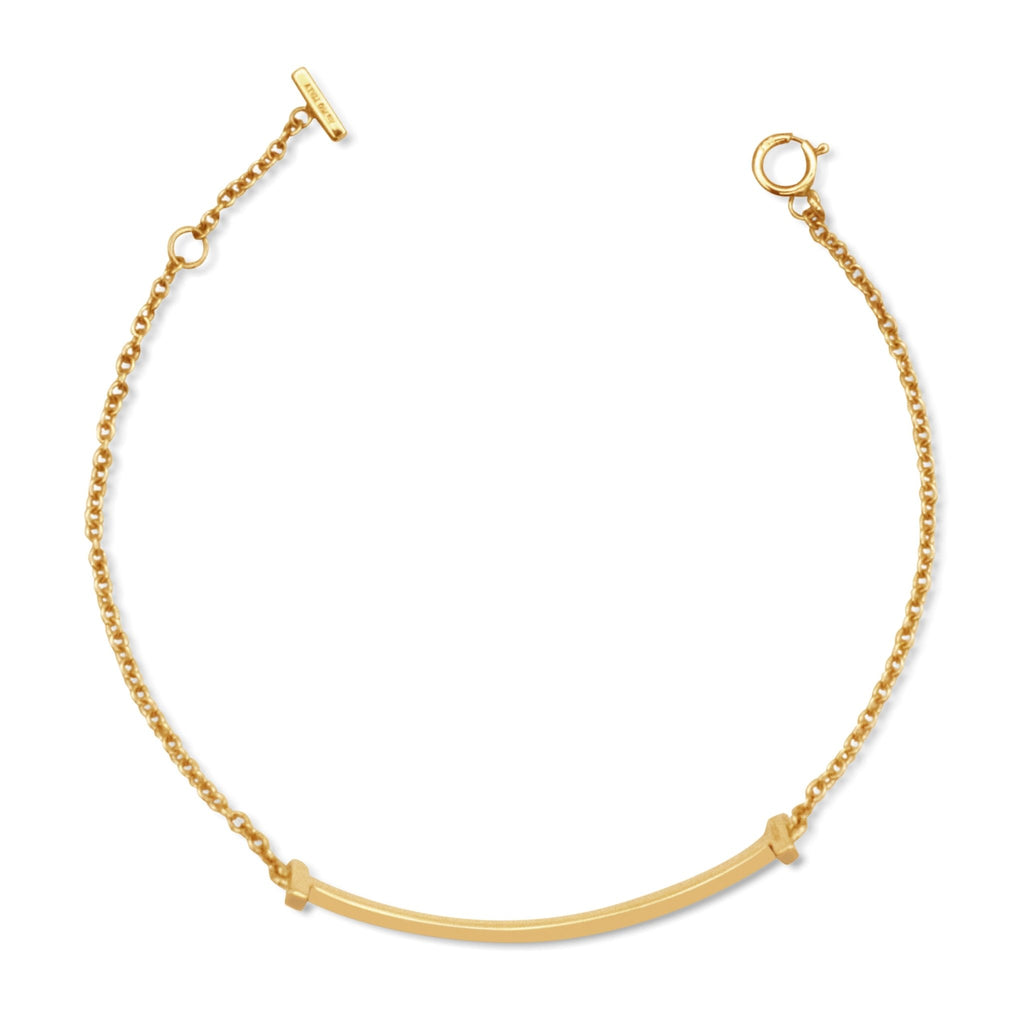 used Tiffany T Smile Bracelet Medium - 18ct Yellow Gold