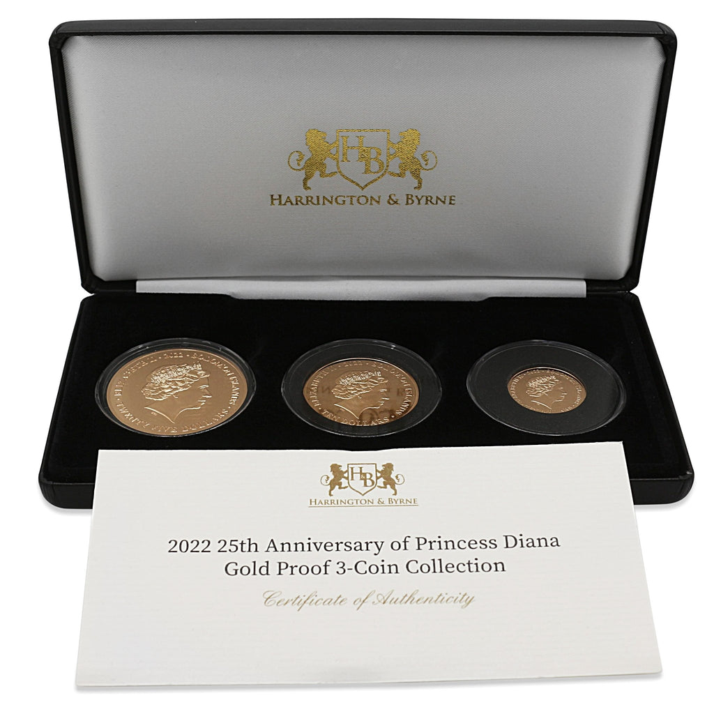 used 25th Anniversary Princess Diana – GOLD PROOF 3 Coin Collection