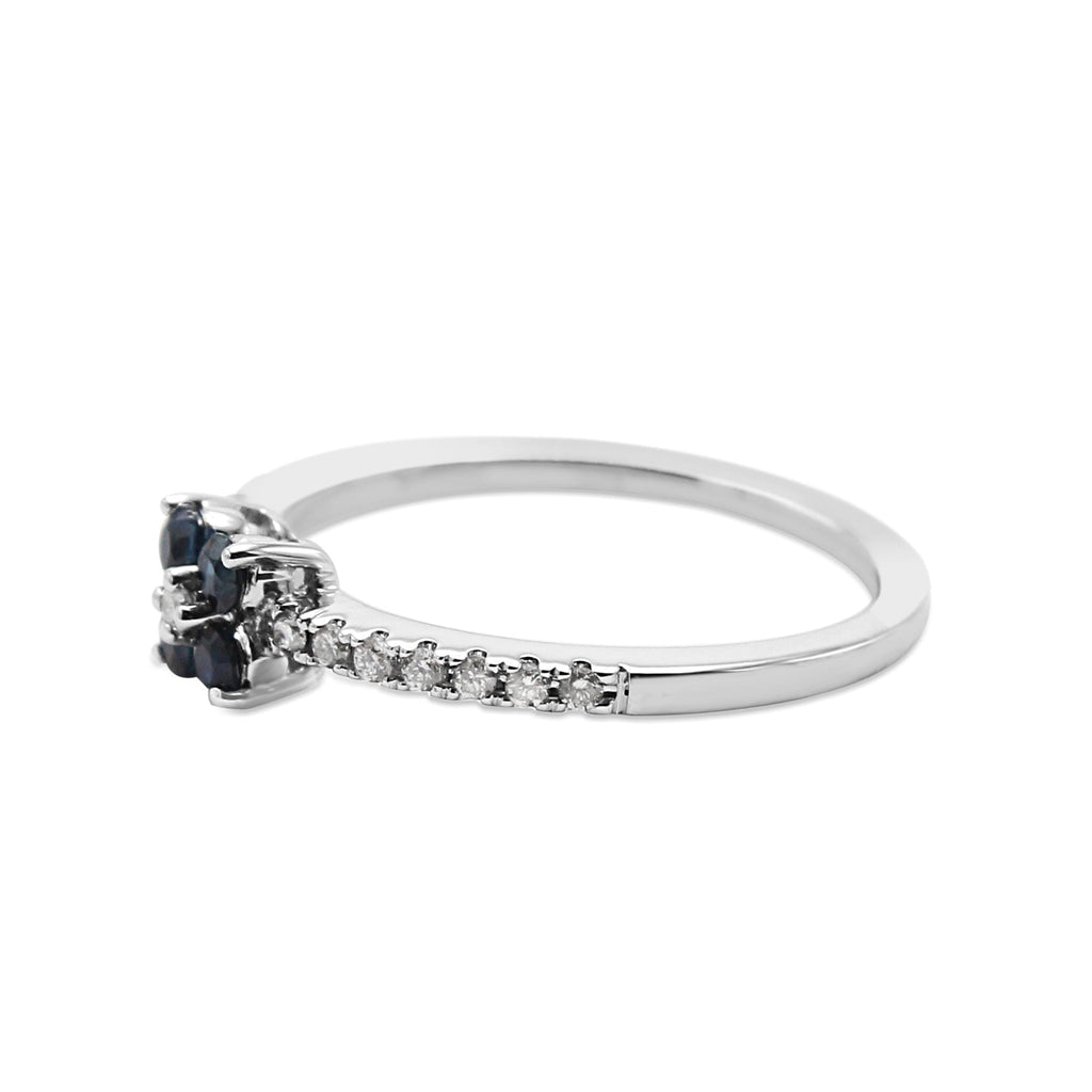 used 9ct White Gold Sapphire And Diamond Ring