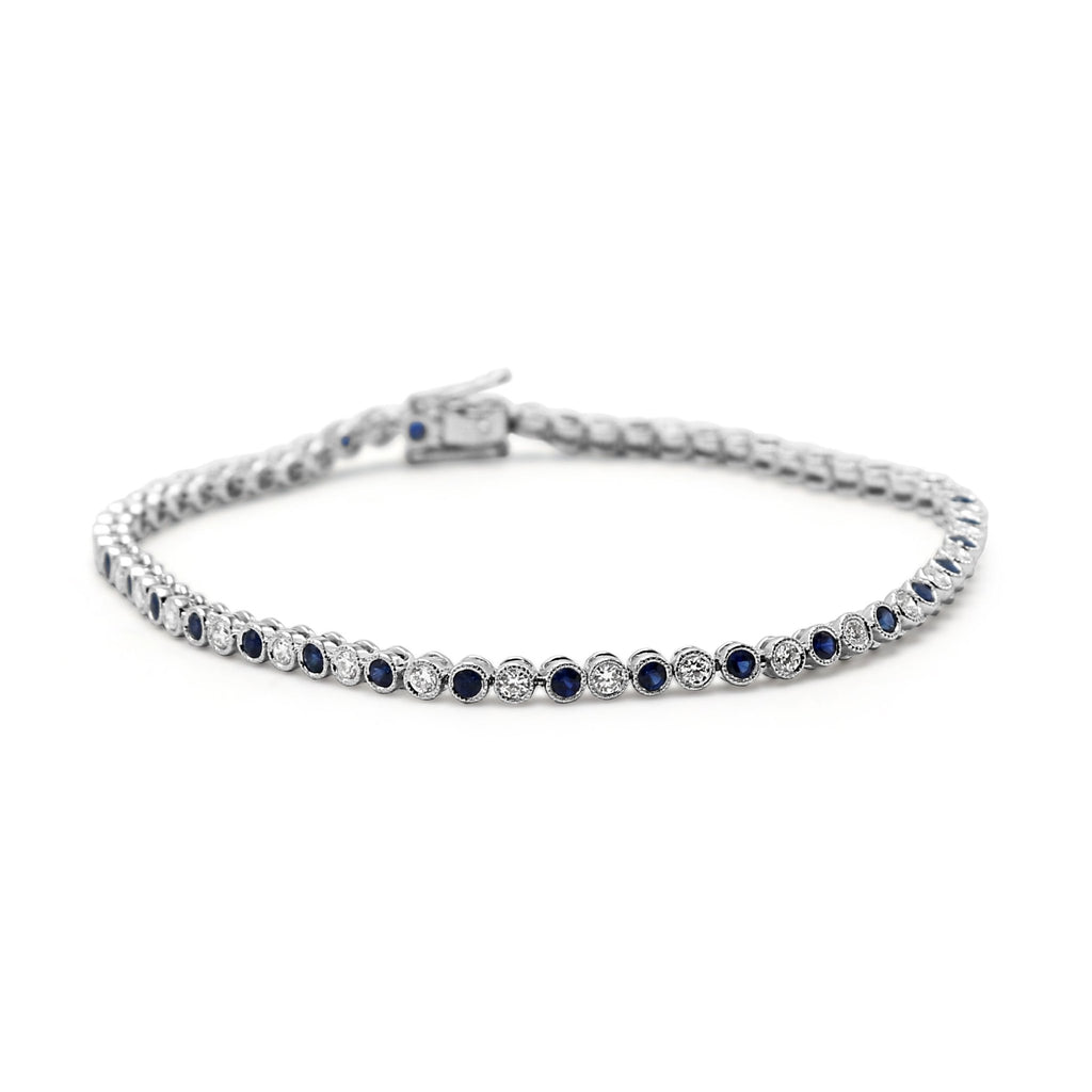 used Diamond And Sapphire Bracelet - 18ct White Gold