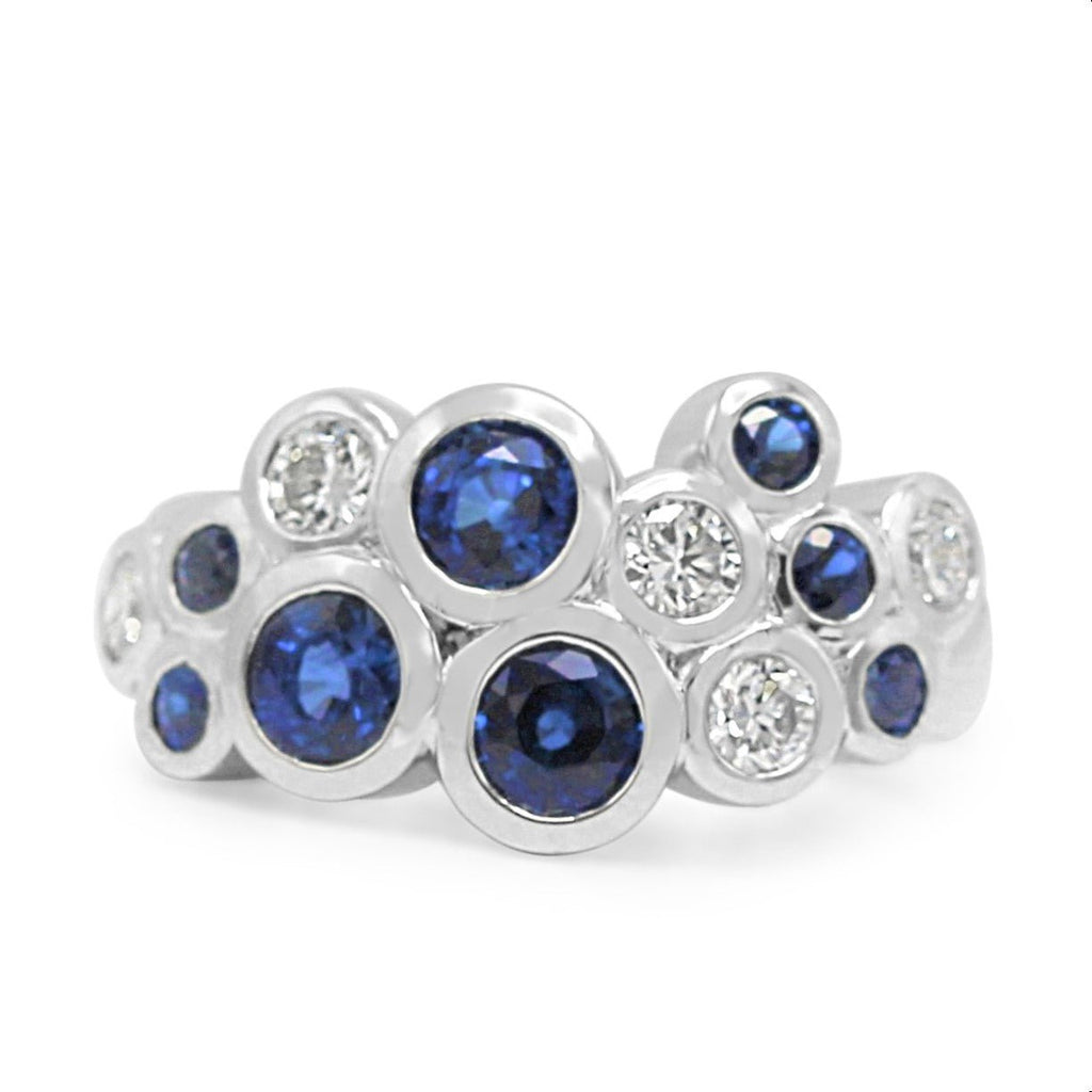 used Diamond & Sapphire 'Bubbles' Dress Ring - 18ct White Gold