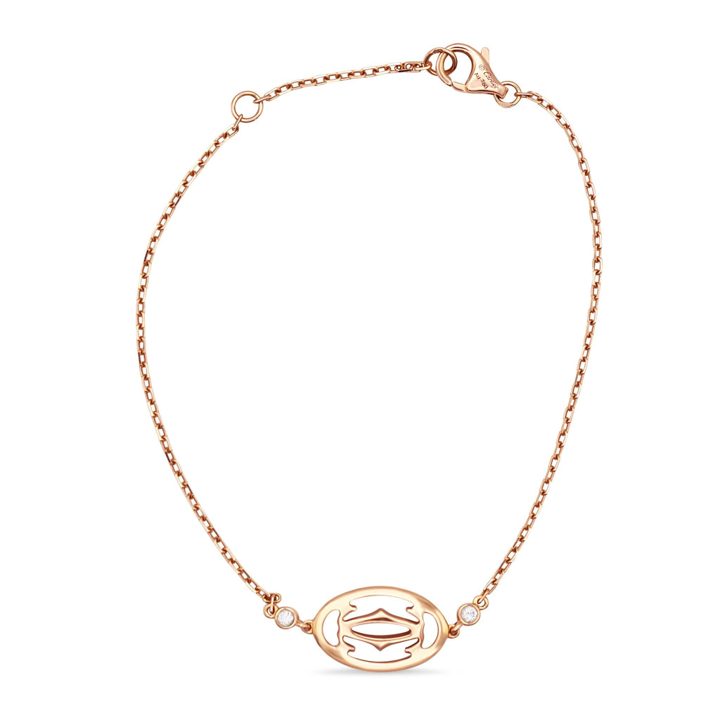 used Double C de Cartier Logo Bracelet - 18ct Rose Gold