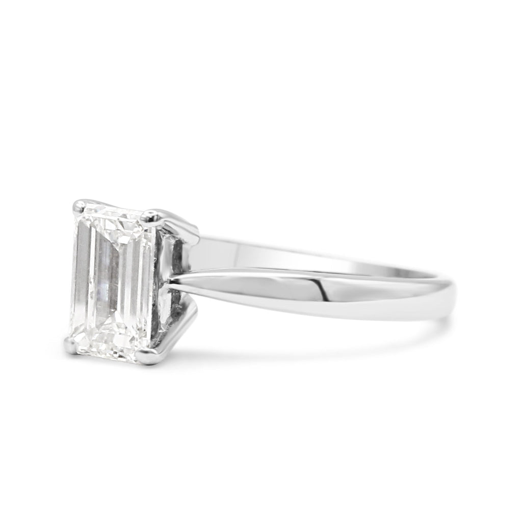 used Emerald Cut Solitaire Diamond Ring 1.02cts - Platinum