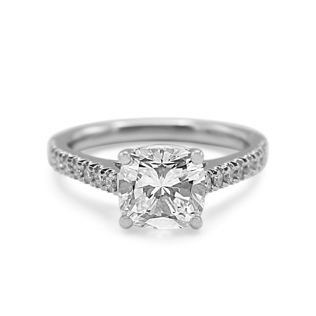 used GIA Certificated 1.51ct Cushion Brilliant Cut Diamond Ring