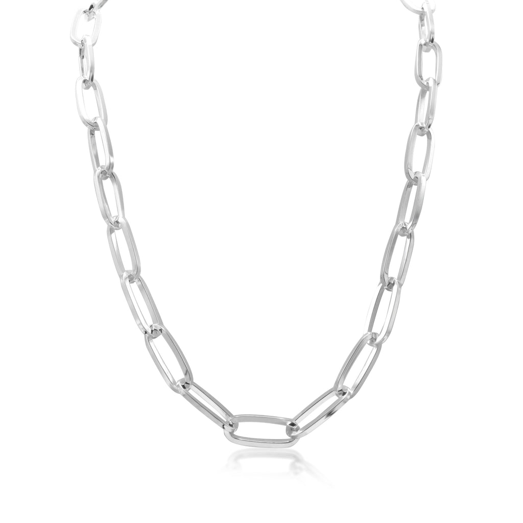 used Hollow Paper Link Necklace 25" - Sterling Silver