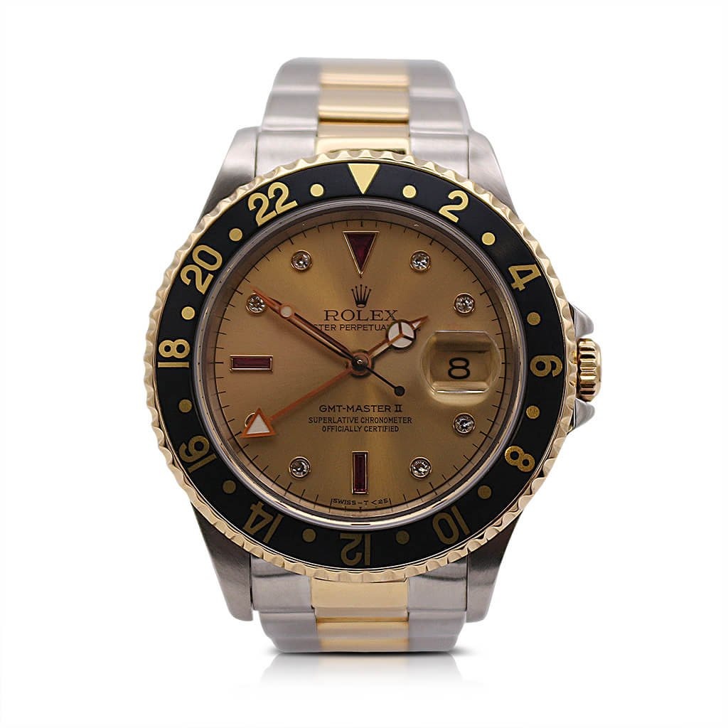 used Rolex 40mm GMT Master II Watch - Serti Dial - Ref 16713