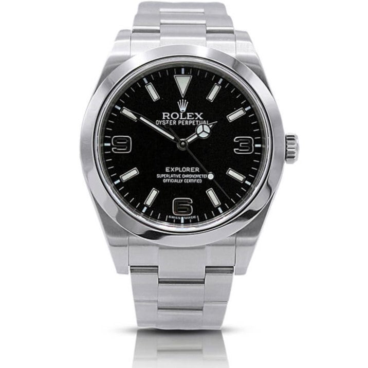 used Rolex Explorer 39mm Black Dial Steel Watch - Ref: 214270
