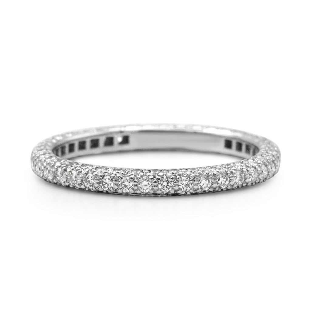 used Tiffany Pave Diamond Narrow 2mm Etoile Eternity Band Ring