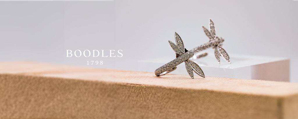 Boodles White Gold Diamond Dragonfly Earrings