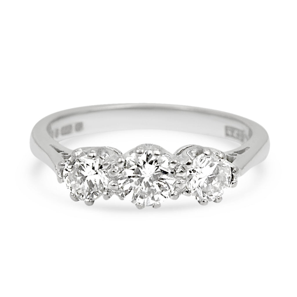 used 0.70ct Diamond Trilogy Ring - 18ct White Gold