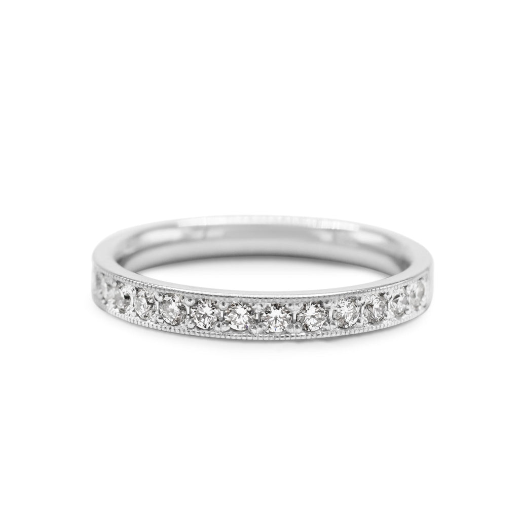 used 2.5mm Brilliant Cut Diamond Half Eternity Ring - Platinum