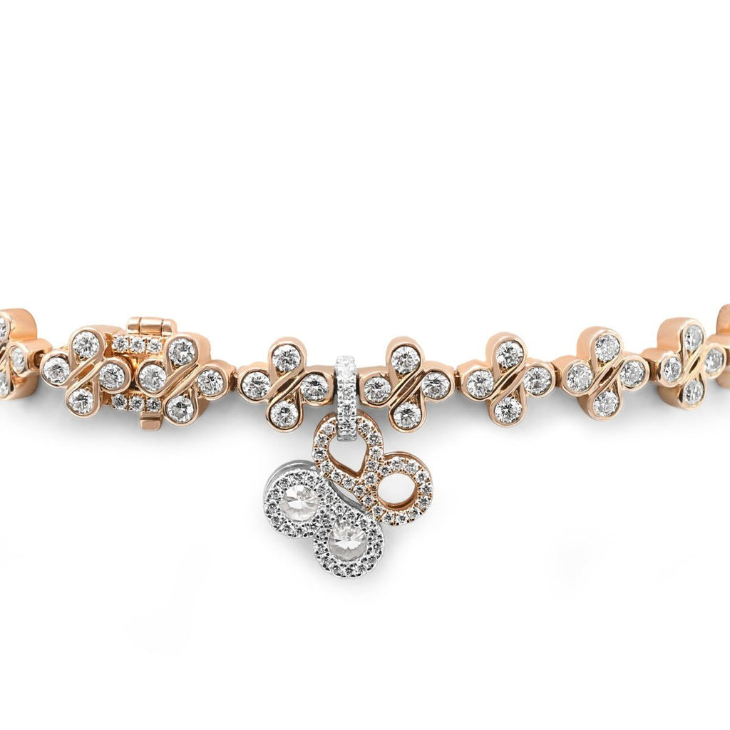 used Be Boodles Brilliant Cut Diamond Bracelet - 18ct Rose & White Gold