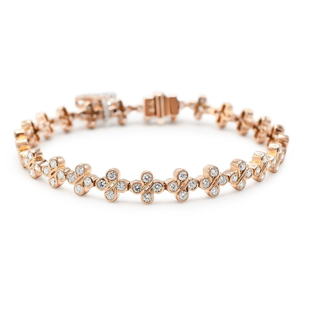 used Be Boodles Brilliant Cut Diamond Bracelet - 18ct Rose & White Gold