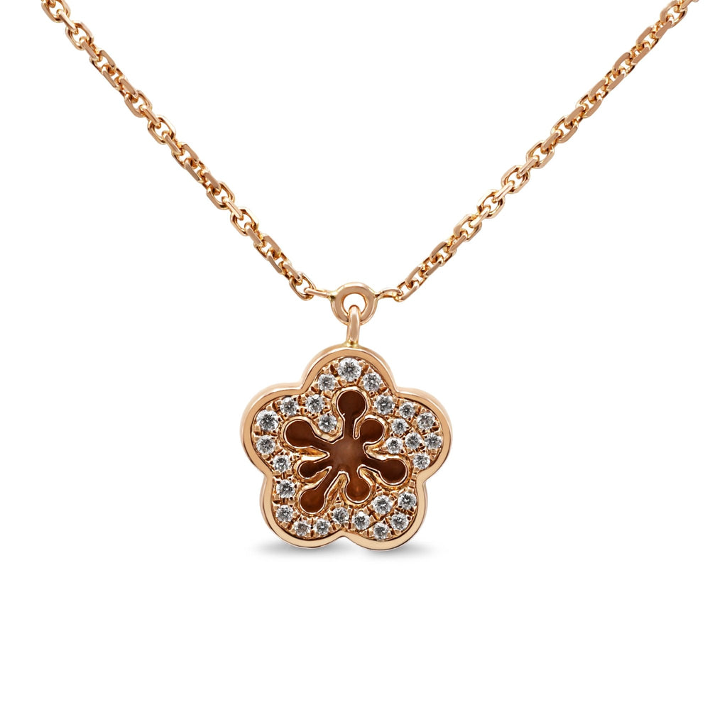 used Boodles Blossom Diamond Mini Pendant On Necklace - 18ct Rose Gold