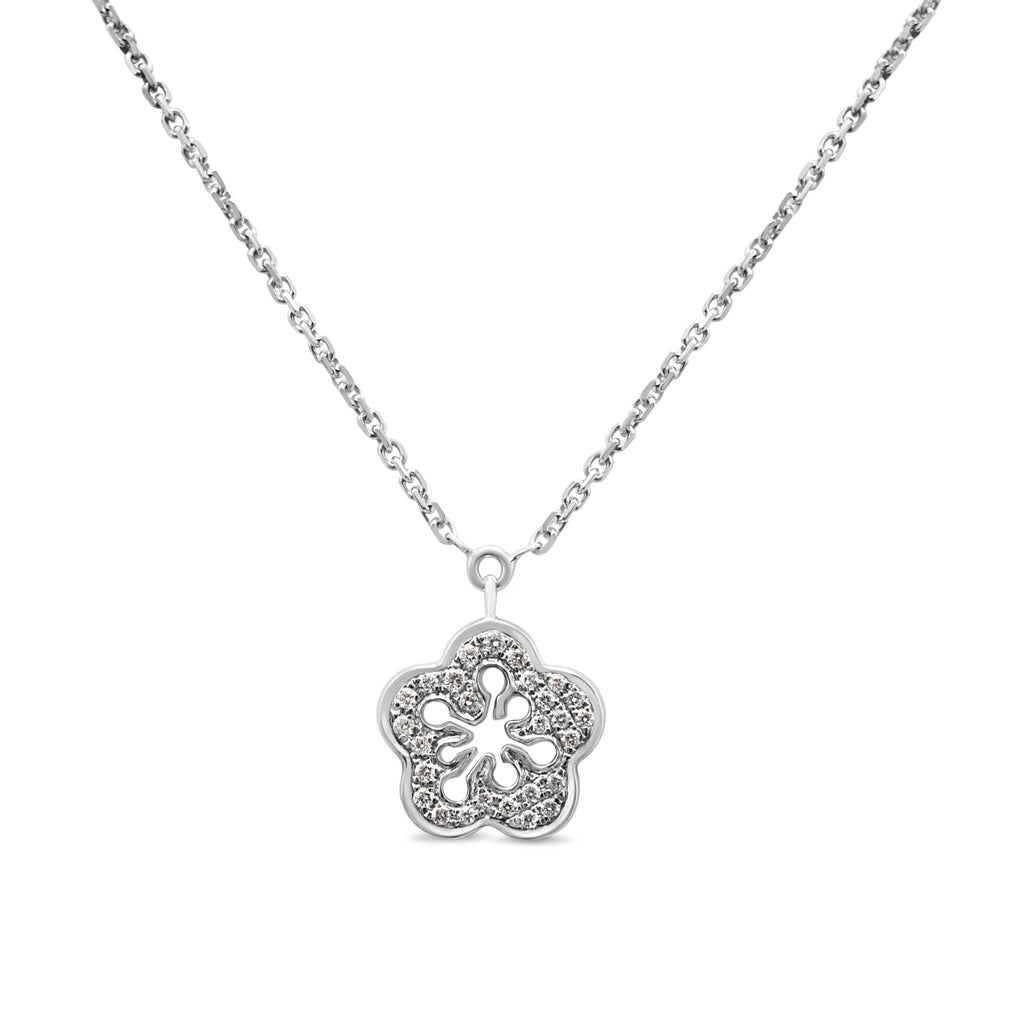 used Boodles Blossom Diamond Pendant Necklace - 18ct White Gold