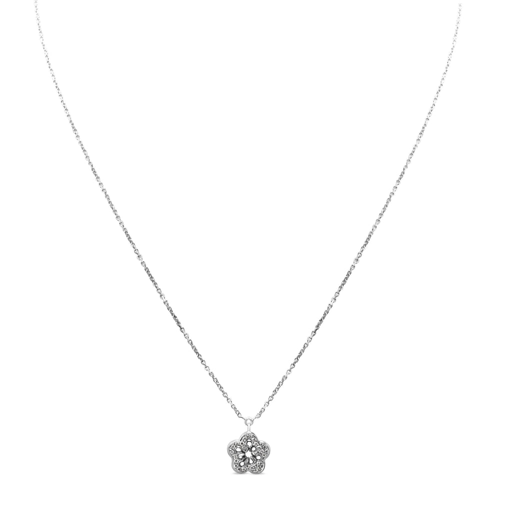 used Boodles Blossom Diamond Pendant Necklace - 18ct White Gold