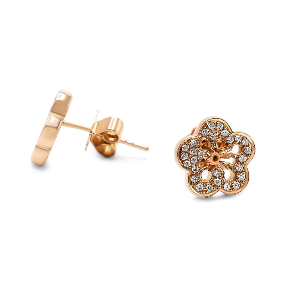 used Boodles Blossom Diamond Stud Earrings - 18ct Rose Gold