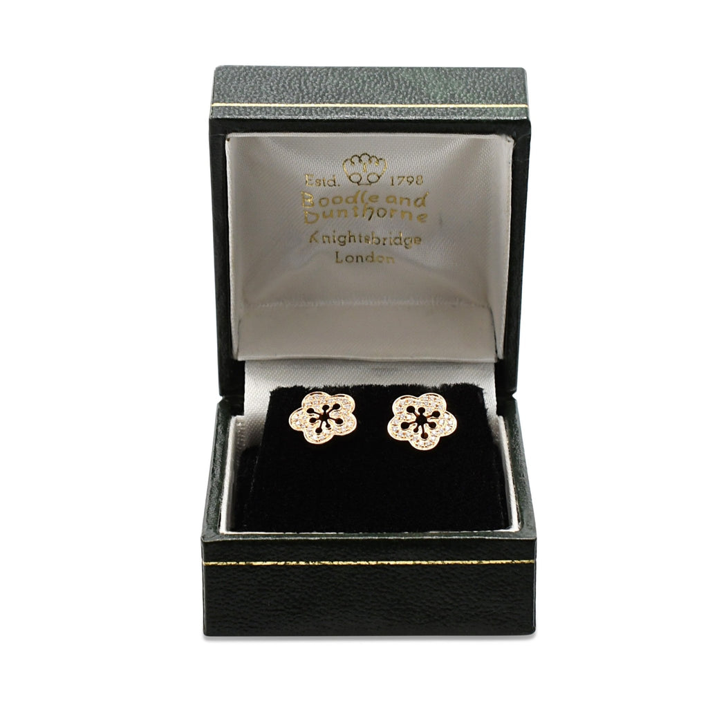 used Boodles Blossom Diamond Stud Earrings - 18ct Rose Gold