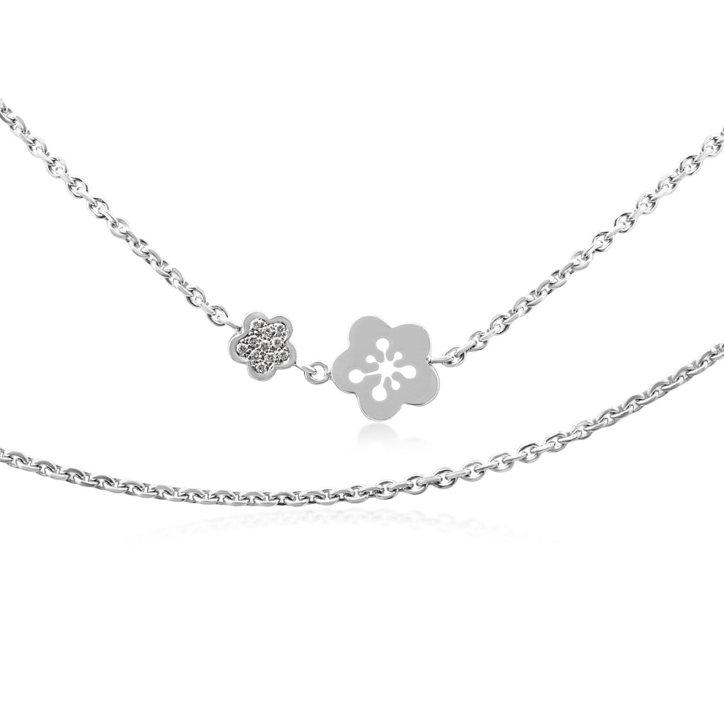 used Boodles Blossom Long Diamond Charm Necklace - 18ct White Gold