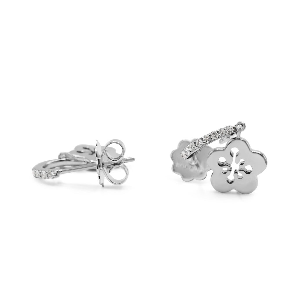 used Boodles Blossom Mini Diamond Drop Earrings - 18ct White Gold