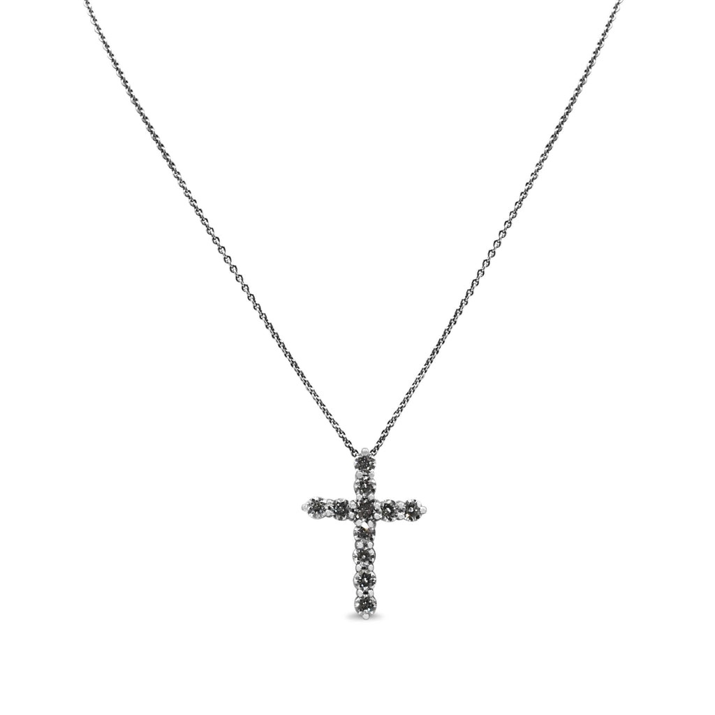 used Boodles Brilliant Cut Diamond Cross Pendant On Chain - Platinum