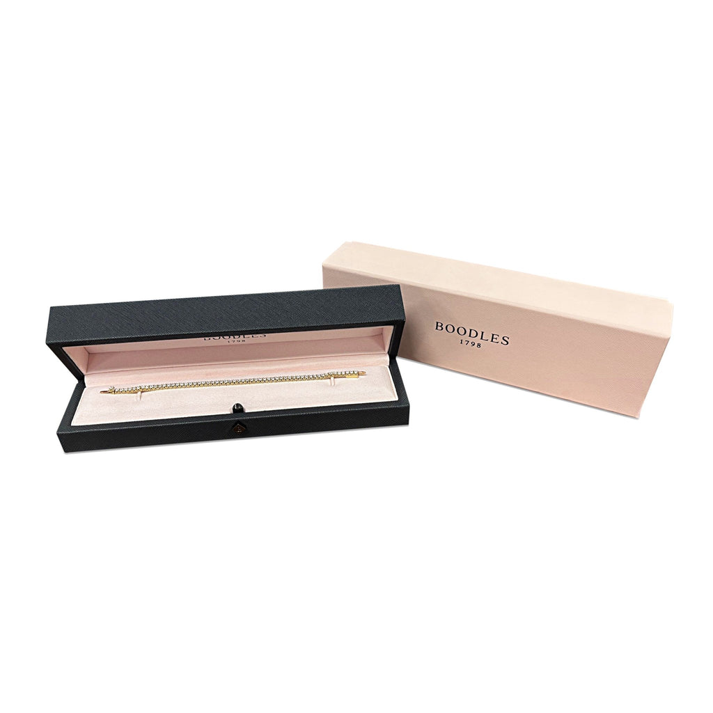 used Boodles Brilliant Cut Diamond Line Tennis Bracelet - 18ct Yellow Gold