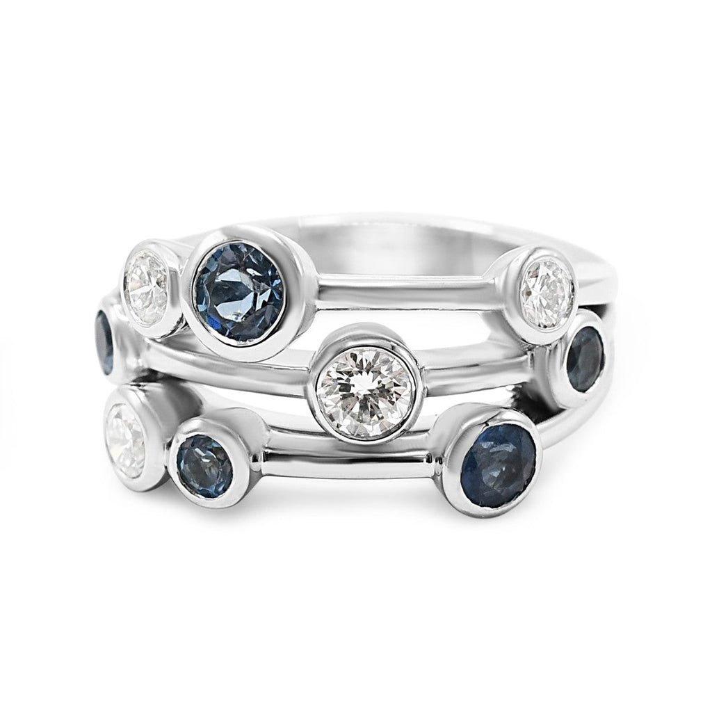 used Boodles Classic Diamond And Sapphire Raindance Ring - Platinum