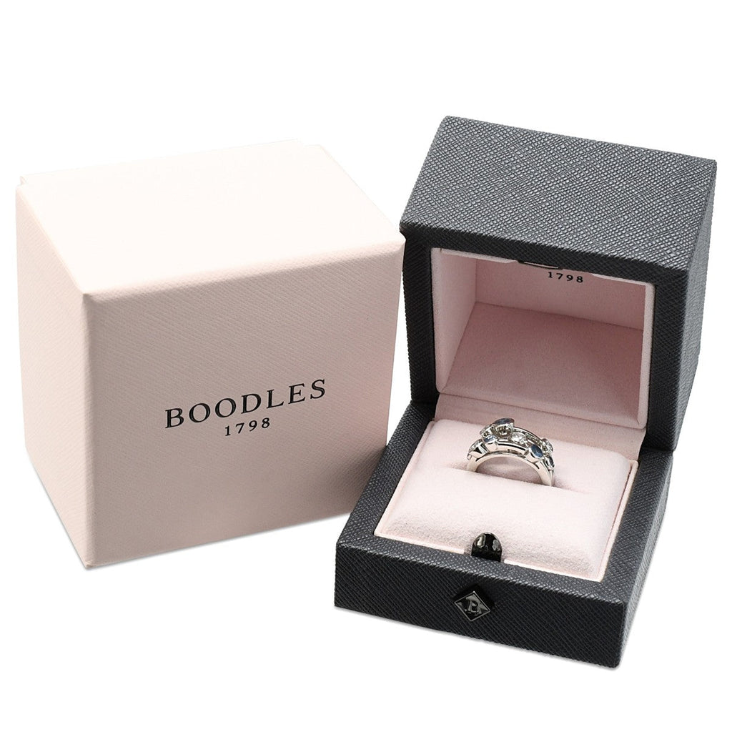 used Boodles Classic Diamond And Sapphire Raindance Ring - Platinum