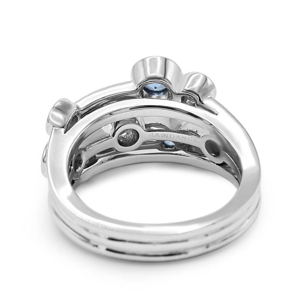 used Boodles Classic Diamond And Sapphire Raindance Ring - Platinum