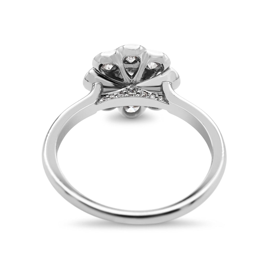 used Boodles Classic Diamond Cluster Ring With Scalloped Edge - Platinum