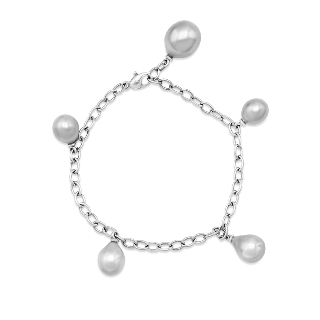 used Boodles Cultured Pearl Charm Design Bracelet - 18ct White Gold