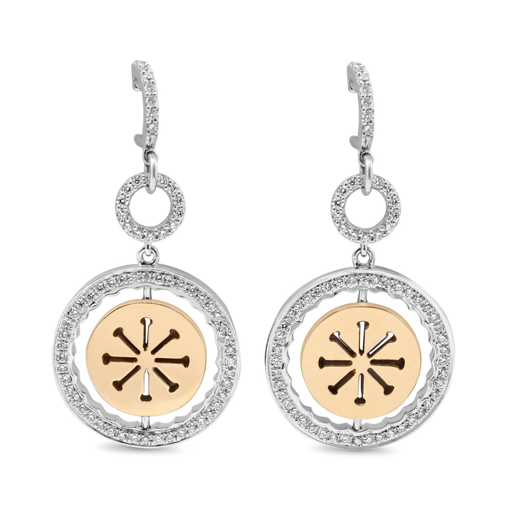 used Boodles Diamond Set Reversable Earrings - 18ct White/Rose Gold