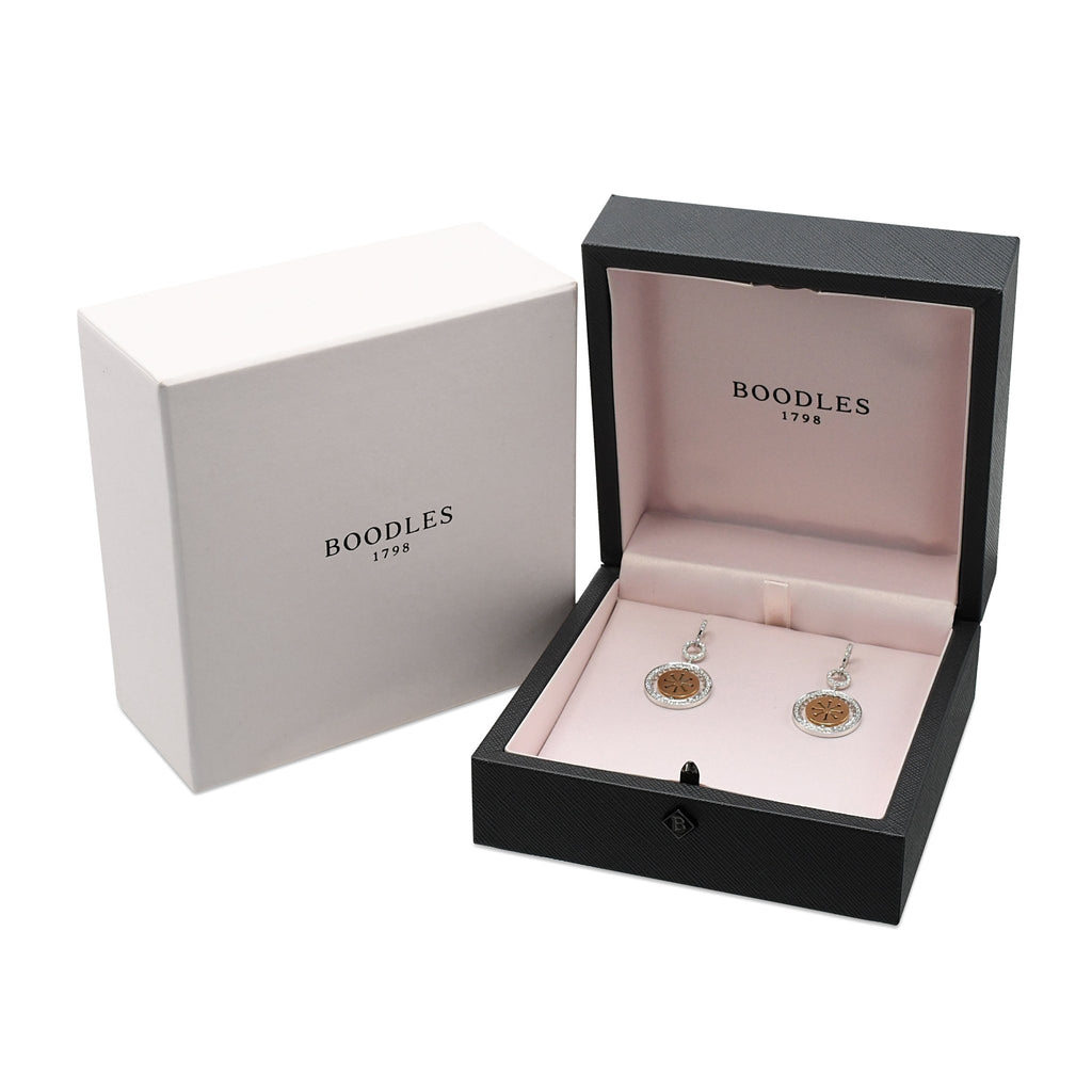 used Boodles Diamond Set Reversable Earrings - 18ct White/Rose Gold