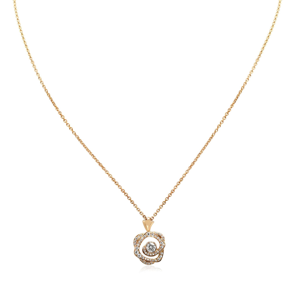 used Boodles Maymay Rose Diamond Pendant - 18ct Rose Gold