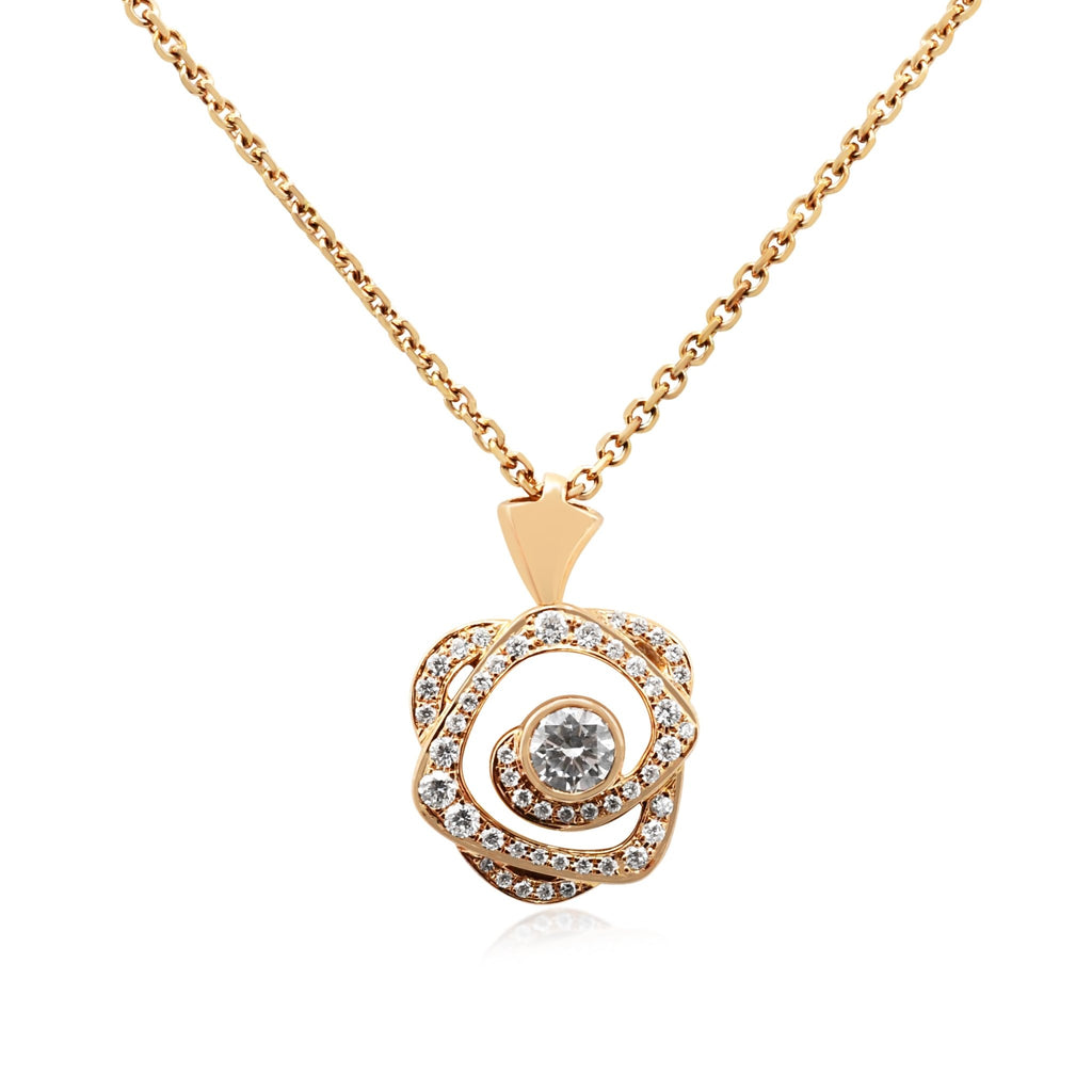 used Boodles Maymay Rose Diamond Pendant - 18ct Rose Gold