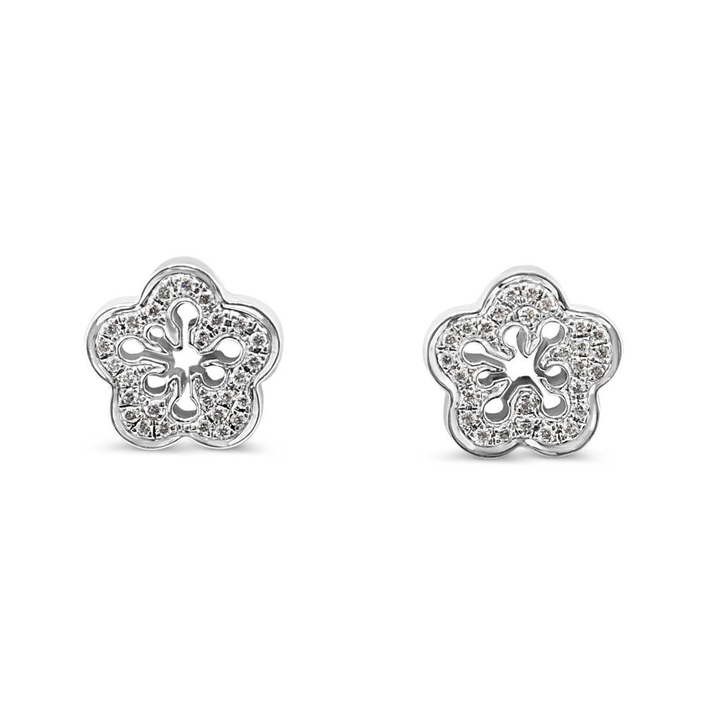 used Boodles Mini Blossom Diamond Stud Earrings - 18ct White Gold