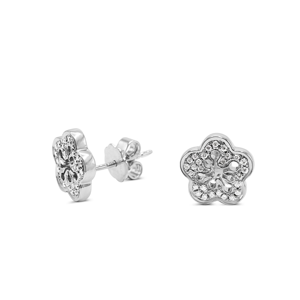 used Boodles Mini Blossom Diamond Stud Earrings - 18ct White Gold