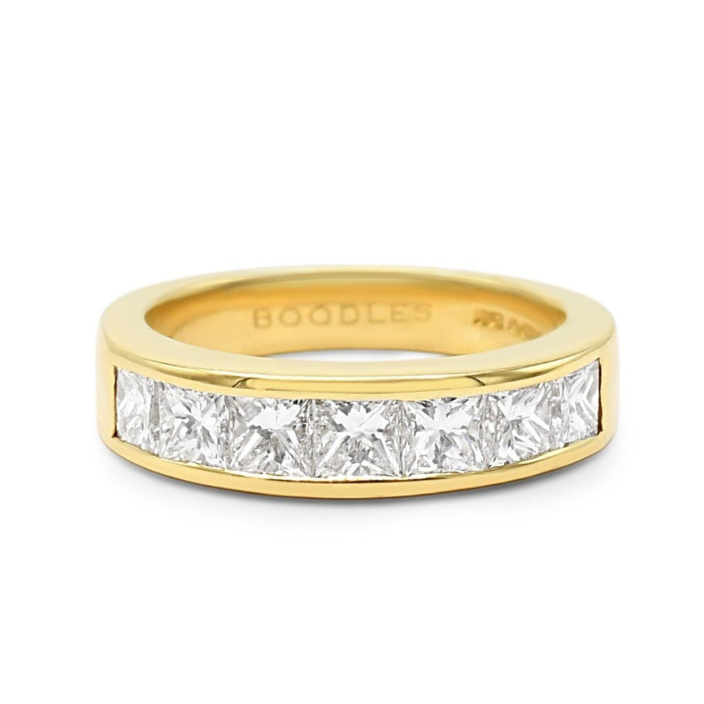 used Boodles Princess Cut Diamond Half Hoop Ring - 18ct Yellow Gold