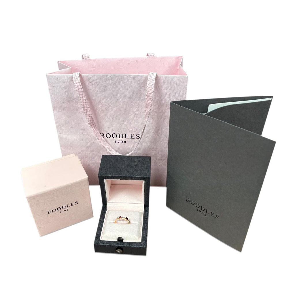 used Boodles Raindance Design Half Eternity Ruby Diamond Ring - 18ct Gold