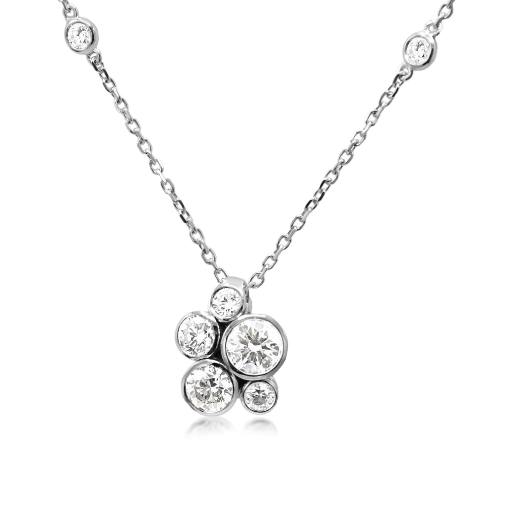 used Boodles Raindance Diamond Cluster Pendant Necklace - Platinum