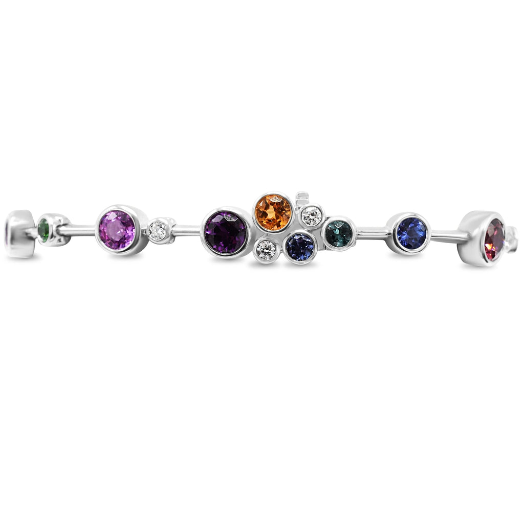 used Boodles Raindance Rainbow Watercolour Bracelet - 18ct White Gold