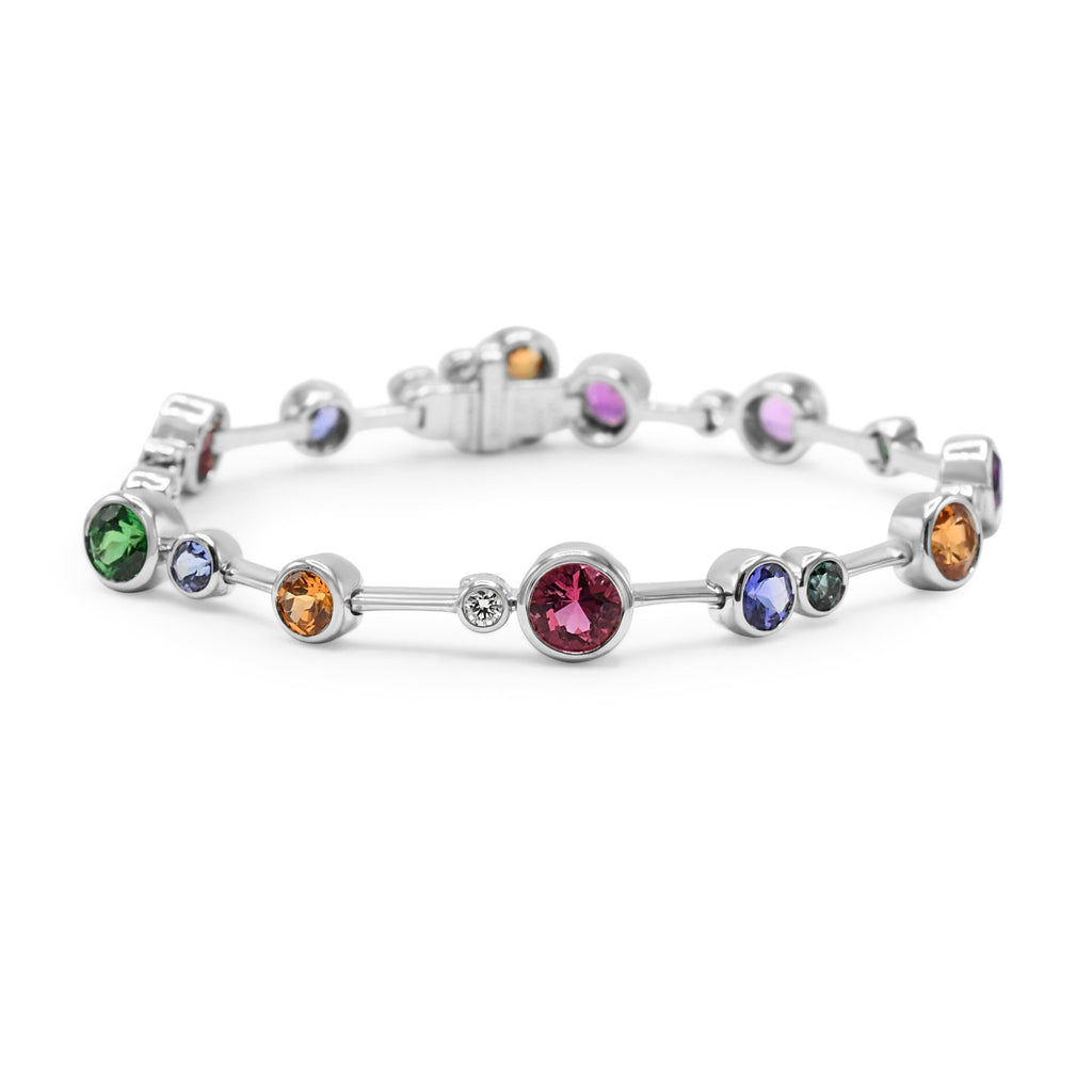 used Boodles Raindance Rainbow Watercolour Bracelet - 18ct White Gold