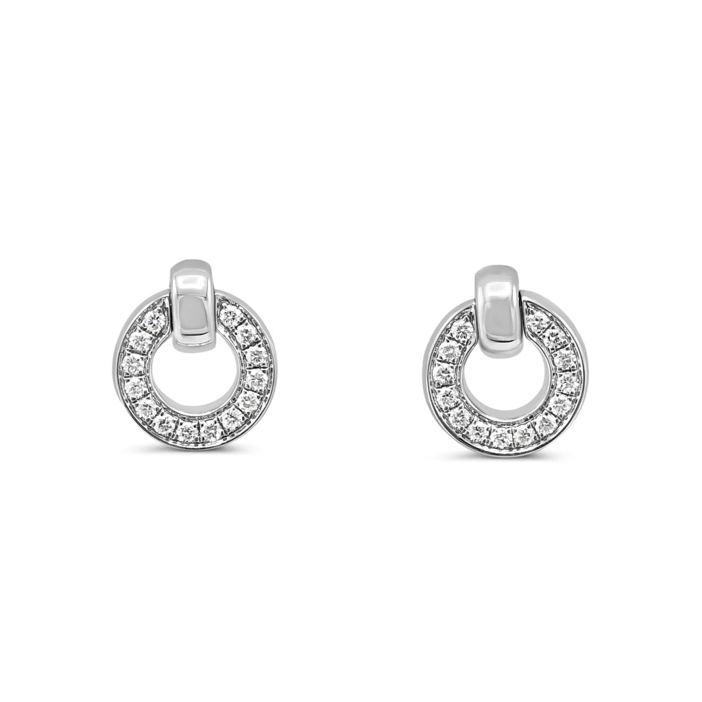 used Boodles Roulette Diamond Flip Earrings - 18ct White Gold