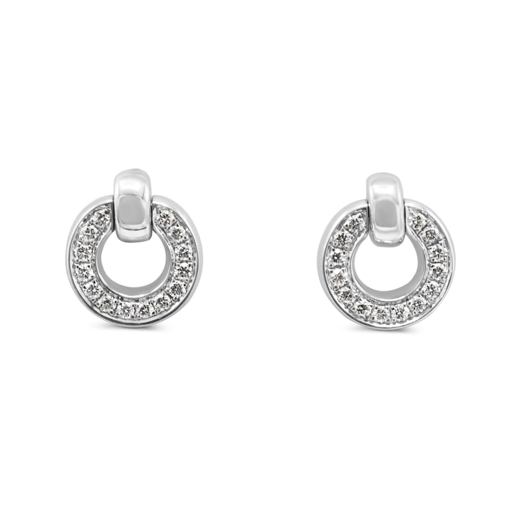 used Boodles Roulette Diamond Flip Earrings - 18ct White Gold