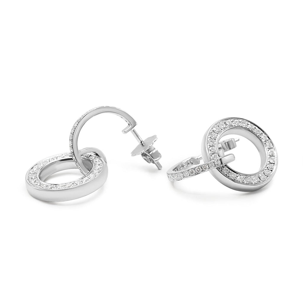 used Boodles Roulette Large Diamond Earrings - 18ct White Gold