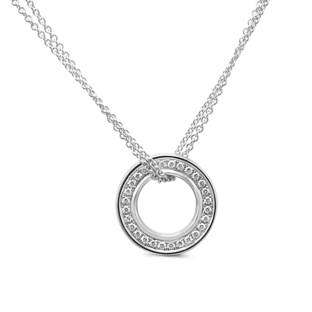 used Boodles Roulette Small Diamond Pendant Necklace - 18ct White Gold