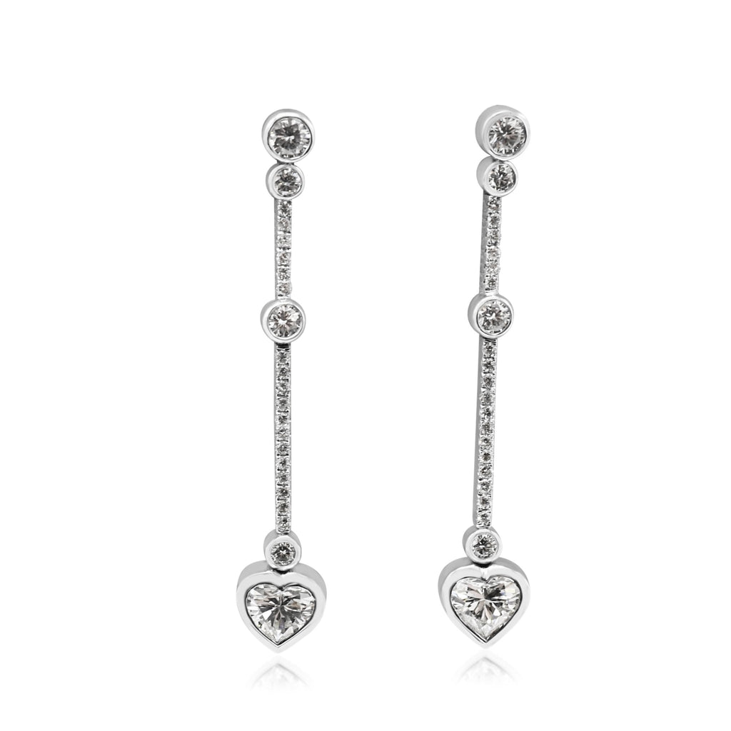 used Boodles Waterfall Diamond Heart Earrings